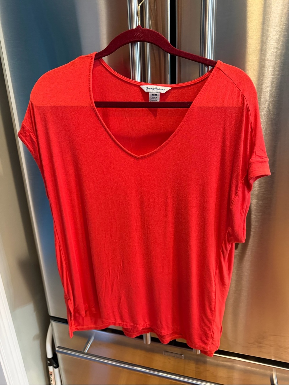 Tommy Bahama Bright Red V-Neck Short Sleeve Tee